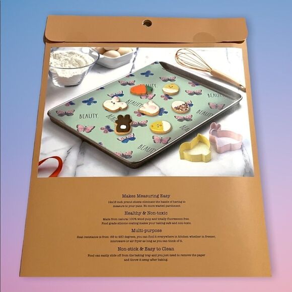 NWT 2022 Rae Dunn Spring Butterfly Beauty Baking Cups Cookie Cutters & Parchment - Picture 3 of 4